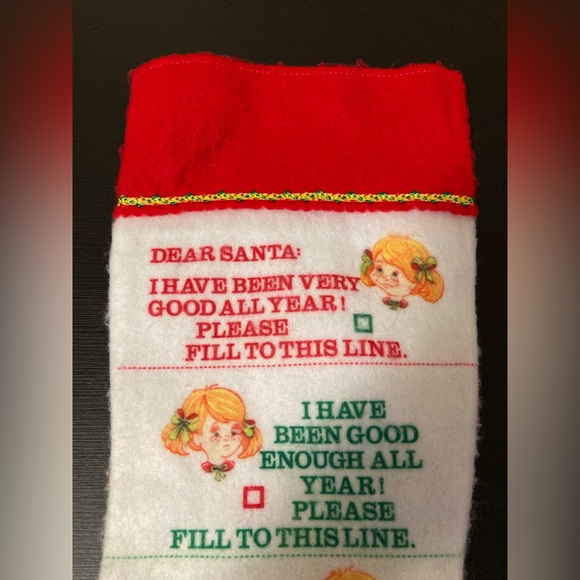 Vintage Felt Dear Santa I Have Been Good All Year (Girl) Christmas Stocking - Picture 3 of 8